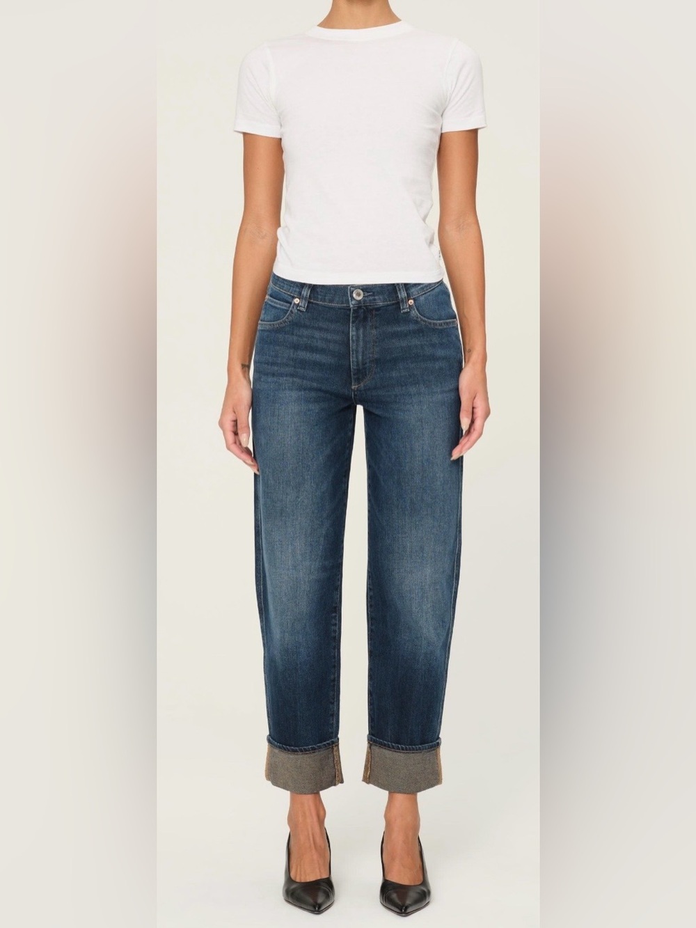 DL1961 Thea Boyfriend Jeans Bluffview Cuffed Size 27 NWT Relaxed Tapered